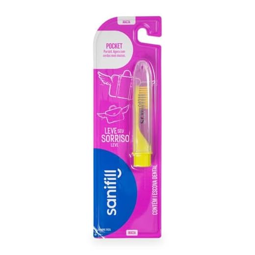 Escova de Dente Sanifill Pocket - Cerdas Macias – Cores sortidas, Sanifill