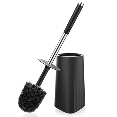 SetSail Toilet Brush, Compact Size Toilet Bowl Brush and Holder Toilet Brushes for Bathroom with Stainless Steel Handle Toilet Cleaner Brush with Durable Scrubbing Bristles, Splash-Proof