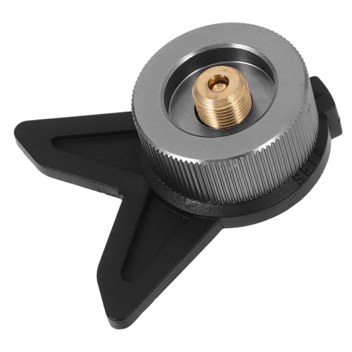 SEWOART Adaptador Exterior Montaje del Recipiente De Gas Conector De Bombona De Gas Convertir Adaptador Convertidor De Horno De Camping Adaptadores De Recarga De Gas Latón Grey