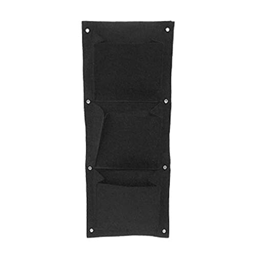 VOANZO 2 STK. Maceta verde para jardín vertical Multi Pocket pared Living Growing Bag fieltro hierbas en interior y exterior – 3 bolsillos (22 x 60 H)