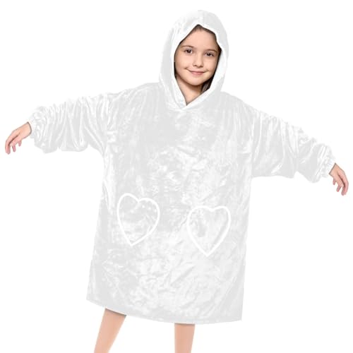 Pardick Wearable Blanket Hoodie for Kids, Roses Flowers Fleece Sweatshirt Blanket Oversized Blanket Sweatshirt with Pocket Flannel Warm Hooded Blanket 6-10 Year Old Girl Boy Gift, One Size