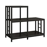 METYERRY 5-Tier Mini Fridge Stand, Bakers Rack with Storage,Multi-Purpose Microwave Stand,Mini Fridge Cabinet,Mini Fridge Shelf for Office,Kitchen,Living Room,Coffee Bar,Black