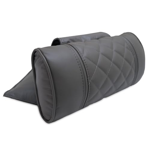 Octane Seating Recliner Head Pillow | Diamond Stitching | Smoke Gray Italian Leather