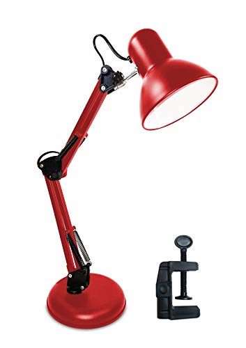 Luminária Articulada De Mesa Abajur Tipo Pixar Com Base E Garra (Vermelho)