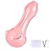 LIVBTS Mini pipa di vetro fatta a mano, rosa, portatile, con accessori 3 in 1 e custodia (confezione singola) immagine
