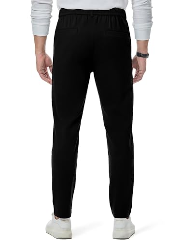 Mens Chino Pants Casual Stretch Waist Regular Fit Tapered Trousers with Pockets2