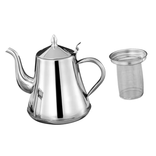 WATIIFUFU Tetera Con Colador, Tetera, Tetera, Tetera De Pico Largo, Tetera De Acero Inoxidable, Cafetera De Acero Inoxidable, Suministros Para Estaciones De Café, Cafetera De Acero