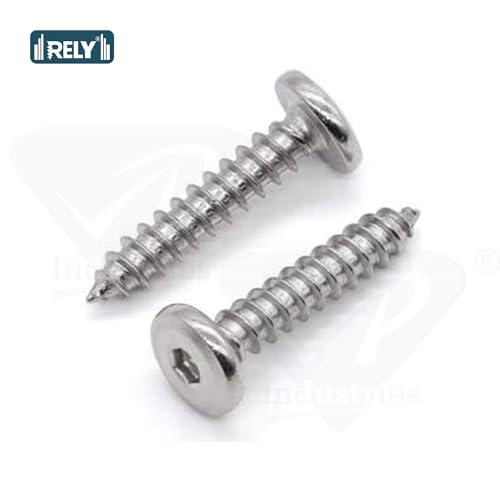 Image of Rely⇒VP INDUSTRIES (Pcs-25) M6.3x70 mm Allen JCB Head Self-Tapping Screw - Nickel Flat Head Furniture Bolt for Wood Boards, Cabinets, Cupboards & Chairs