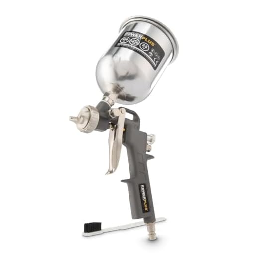 Varo Druckluft Hochdruck- Spraypistole, Spritzpistole, Lackierpistole, FLIESBECHERpistole Lackierpistole mit 400 ml Aluminium-Becher - POWAIR0105