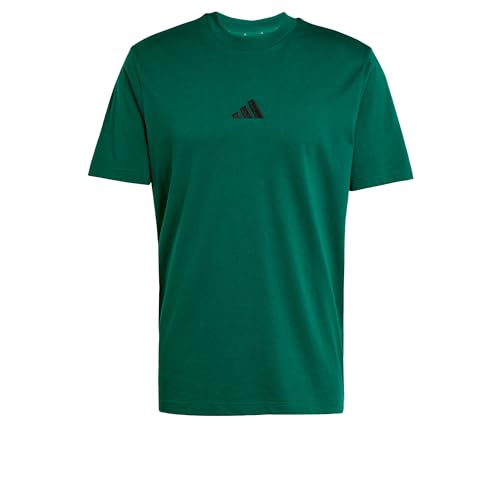 adidas Homme Essentials Small Logo Single Jersey Shirt, Collegiate Green/Black, L