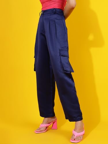 Image of KOTTY Women's High Rise Relaxed || Straight || Joggers Fit Cargo's for Pants || Trousers