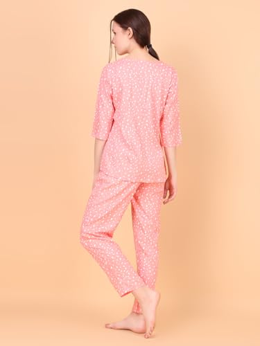 Image of Ichaa Women's Rayon Night Suit Printed Top & Bottom Set