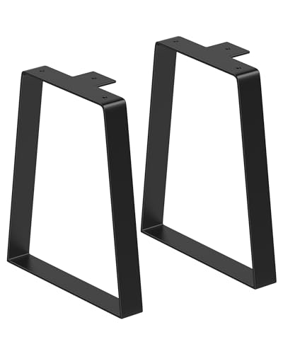 TITECK Table Legs 12 inch Short - Metal Coffee Table Leg Small Trapezoid Heavy Duty Steel Furniture Leg for DIY Kitchen Desk Sofa Bench Stool End/Side Table (Set of 2 Black)