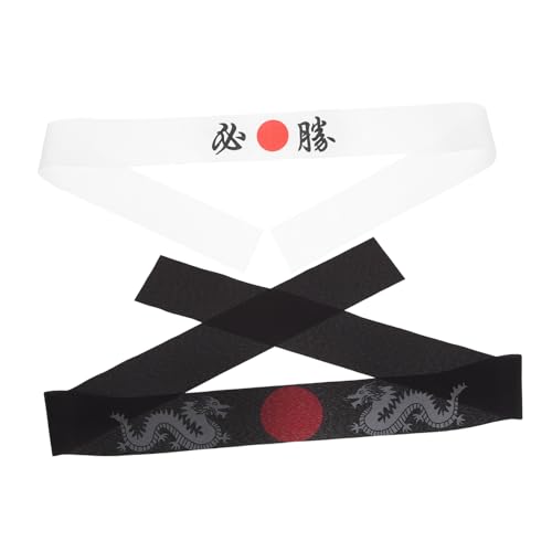 OFFSCH 2 piezas Diadema Japonesa Samurái Tradicional Tela Resistente y Cómoda Diseño Clásico Ninja para Cocina Karate y Disfraces de Chef Sushi Accesorio Versátil para Hombres