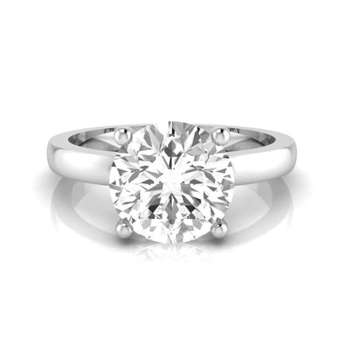 IGI CERTIFIED 2 Carat Round Lab Grown Diamond (2 Ct, E-VS1) 14K Gold 4 Prong Solitaire Engagement Ring For Womens