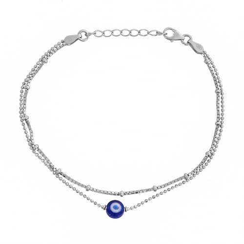 Image of OVANA 925 Sterling Silver Evil Eye Bracelet | Adjustable Fit | 925 Hallmarked | Elegant Design | Gift for Girlfriend, Sister, Bhabhi, Women and Girls