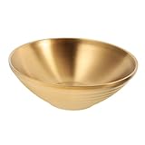 Cabilock Servierschüssel für den Haushalt edelstahlschüssel suppenschüssel Schüssel für heiße Suppen Nudelschüssel für den täglichen Gebrauch Salatschüssel mischen Rostfreier Stahl Golden