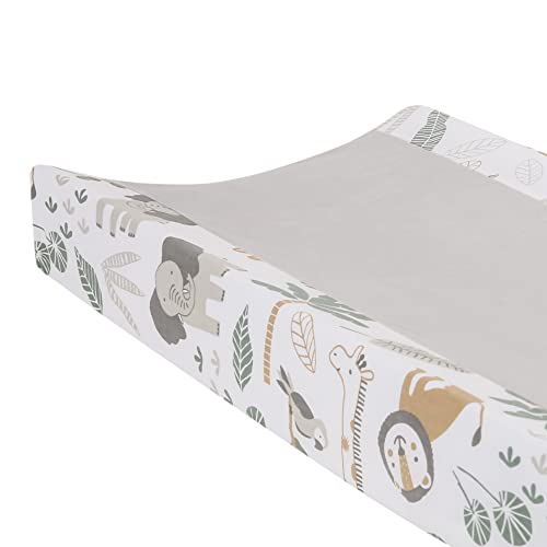 Lambs & Ivy Jungle Friends Soft, Warm & Cozy Safari Changing Pad Cover - Gray #TOP3