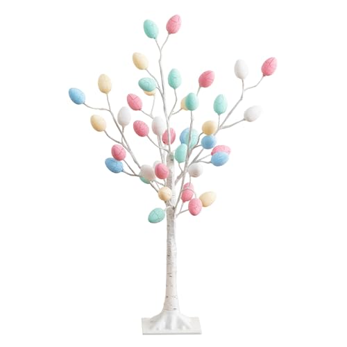 Nearly Natural 3ft. Pre-Lit Artificial Easter Twig Tree with 40 Egg Shaped LED Ornaments
