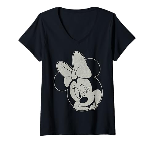 Disney Mickey Minnie Winking T-Shirt avec Col en V