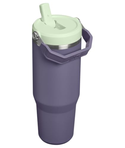 Image of STANLEY IceFlow 2.0 Flip Straw Tumbler with Handle 30 oz | Twist On Lid and Flip Up Straw | Leak Resistant Water Bottle | Insulated Stainless Steel | BPA-Free | Purple Umbra