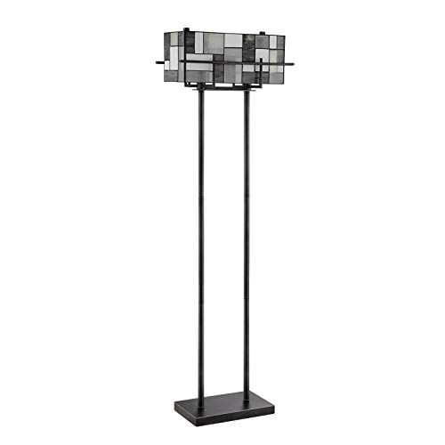 Lite Source Floor LAMP - Aged Gunmetal/Tiffany Shade, E27 Type A 60Wx2 C61397