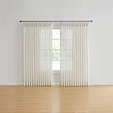 RENAISSANCE HOME FASHION Simplicity Sheer Pinch Pleated Drape Pair – Elegant Window Treatment for Living Room, Bedroom, and Dining Room, 48” x 84”, Beige