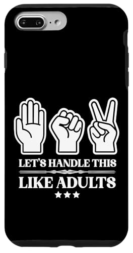 Let's Handle This Like Adult 紙はさみ ロック ロシャンボ スマホケース iPhone 7 Plus/8 Plus 用
