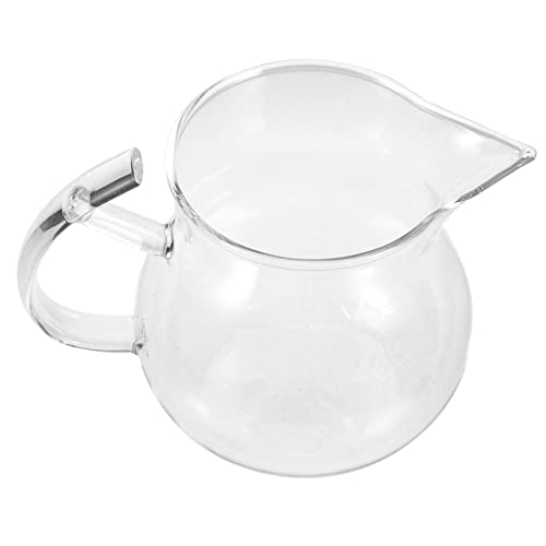 Alipis Glass Milk Pitcher Heat Resistant Tea Cup Clear Glass Coffee Cup 4.72 X 3.54 X 3.34 in for Tea Coffee Sake Spirits Home Serving