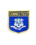 Ruoming 1 x Connecticut-Flaggen-Aufnäher zum Aufbügeln oder Aufnähen, bestickt, taktische Militär-Nationalstaatsflagge (Connecticut)