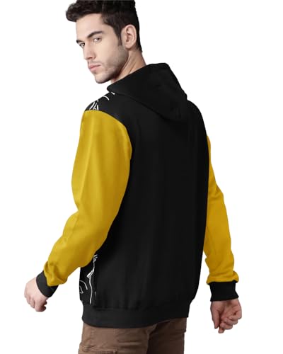 Image of EYEBOGLER Men's Printed Cotton Blend Hooded Neck Full Sleeves Sweatshirt