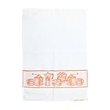 Maße: 50 x 70 cm MAGIE DI CASA Geschirrtuch aus Frottee, Frühstück, 50 x 70 cm, Küchentuch, weißer Boden, 100 % Baumwolle, hergestellt in Italien (Orange)