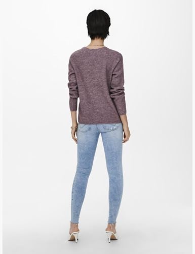 ONLY Damen ONLCAMILLA V-Neck L/S Strickpullover KNT 15204588, Rose Browndetail:Melange,S – Ansicht 3