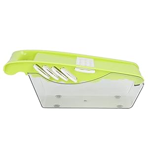 Uxsiya Food Cutter Antislip, groentensnijder, duurzaam voor fruit voor keukenapparaten (6 messen groen)