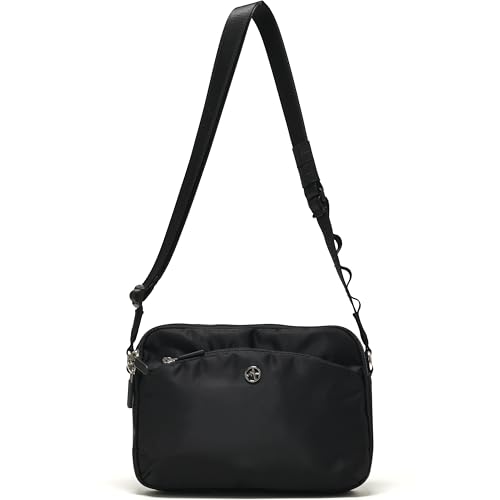 Pander Small Crossbody Bag for Women Lightweight Nylon Everyday Purse with Adjustable Strap Multi Pocket Water Repellent Shoulder Bag for Work Travel Errands Black