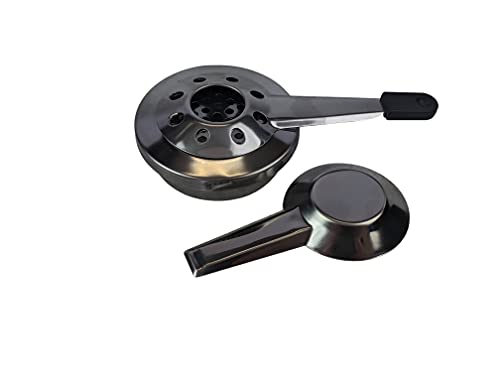 Black Rock Grill Stainless Steel Fondue Burner Refillable Alcohol & Gel Fuel Burner with Adjustable Air Vents Snuffer Lid & Removable Gauze Insert Compatible with Liquid or 80g Fondue Gel Packs