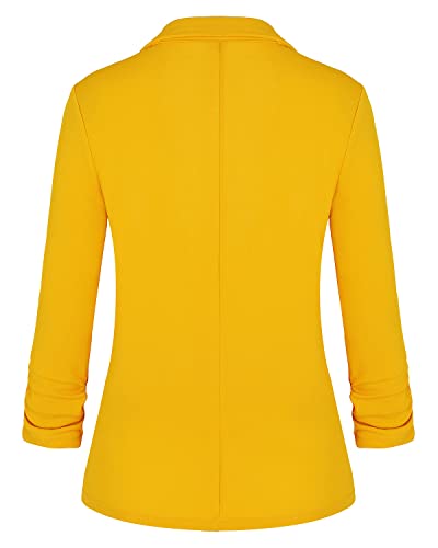 Unifizz Womens Casual Work Office Blazer Pockets Buttons Suit Jacket 3/4 Sleeve3