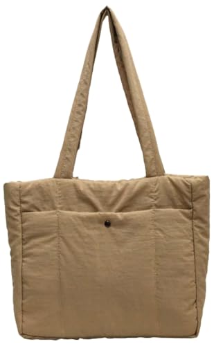 Simple Solid Large Capacity Shoulder Bag Class Commute Underarm Bag Front Pocket Durable Handbag for Women 2025