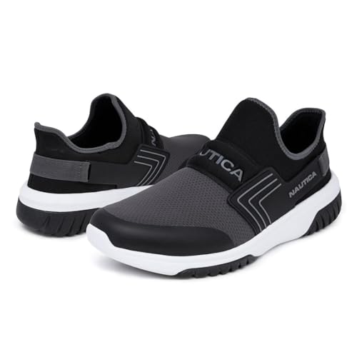 Image of Nautica Men's Slip-On Sneakers - Casual Fashion Shoes for Walking, in Medium & Wide Widths