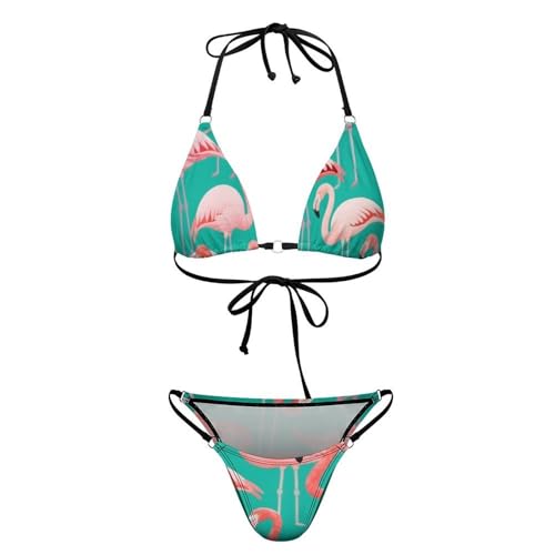 Women's Two Piece Bikini Sets Halter Tropical Bikini4