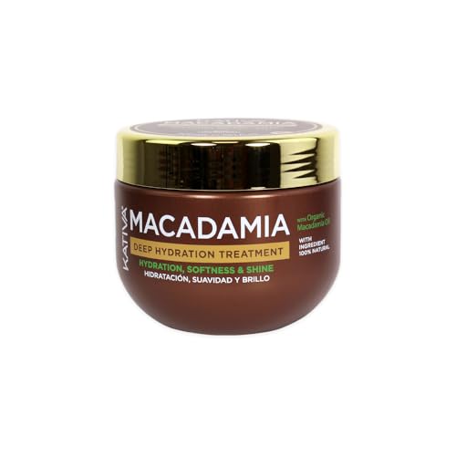 Kativa Macadamia Tratamiento de Hidratación Profunda 300 ml | Mascarilla Pelo | Hidratación, Suavidad y brillo | Cabello Seco y Deshidratado | Omega 3 y 6 y Vitamina D