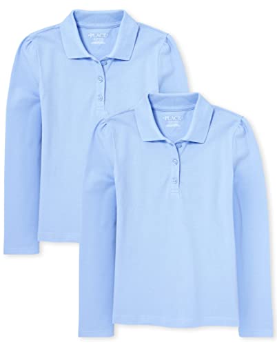 Image of The Children's Place Girls' Long Sleeve Pique Polo 2 Pack