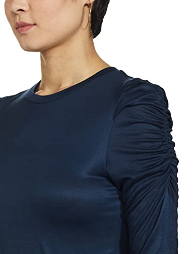Image of Marks & Spencer Womens Solid Viscose Crew Neck Regular Fit Long Sleeve Top