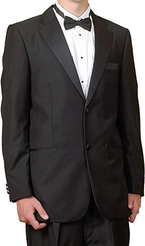 New Mens 5 Piece (5pc) Complete Single Breasted Black Tuxedo Suit, 42 Short2