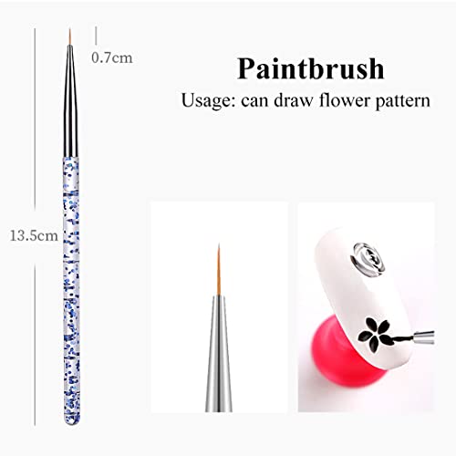 3er-Pack Nail Art Pinsel Blau Nail Art Detailpinsel, Professioneller Malpinsel Detailpinsel-Set, Nail Art Tools für DIY… – Bild 3