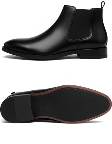Image of Mens Black Formal Chelsea Boots with Lightweight Build, Cushioned Insole, Breathable Upper and Durable Outsole