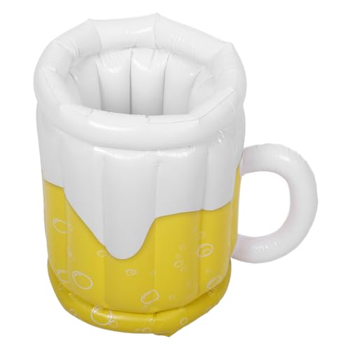 PRETYZOOM Cubo de Hielo Inflable bandejas bufé Enfriar Grifo Vino Cubos de Hielo Enfriador de Bebidas Cubo de Bebida Inflable decoración de Fiesta de Verano el plastico Yellow Reutilizable