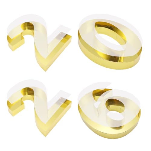Image of 2026 Cardboard Number Fillable Charcuterie, New Year Graduation Centerpiece Decorations, Set of 4 (Gold, 15inch)