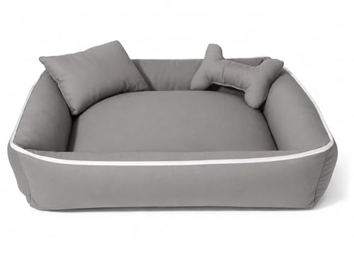 Image of Gorgeous Dog Beds Orthopadic Bed for Labrador, Bulldog, Retriever, Poodle, Large Breed Dog Bed,Grey,(XL)