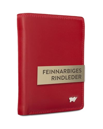BRAUN BÜFFEL - Geldbörse Herren aus echtem Rindleder Golf 2.0 - Geldbeutel Portmonee für Männer mit 7 Kartenfächer - Geräumiges Portemonnaie mit Netzfach, Münzfach & Reißverschlussfach - Edles Rot